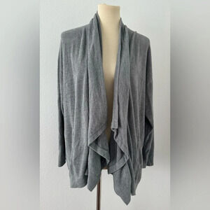 Barefoot Dreams Cozy Chic Ultra Lite Light Gray Open Draped Front Size L/XL